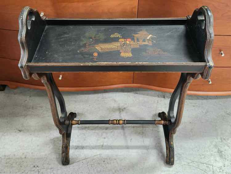 Black Hand Painted Side Table
