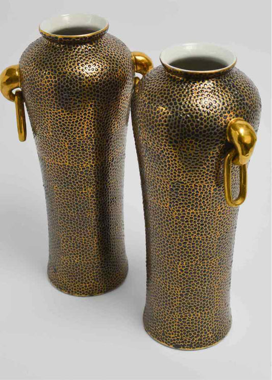 Black & Gold Ceramic Vases