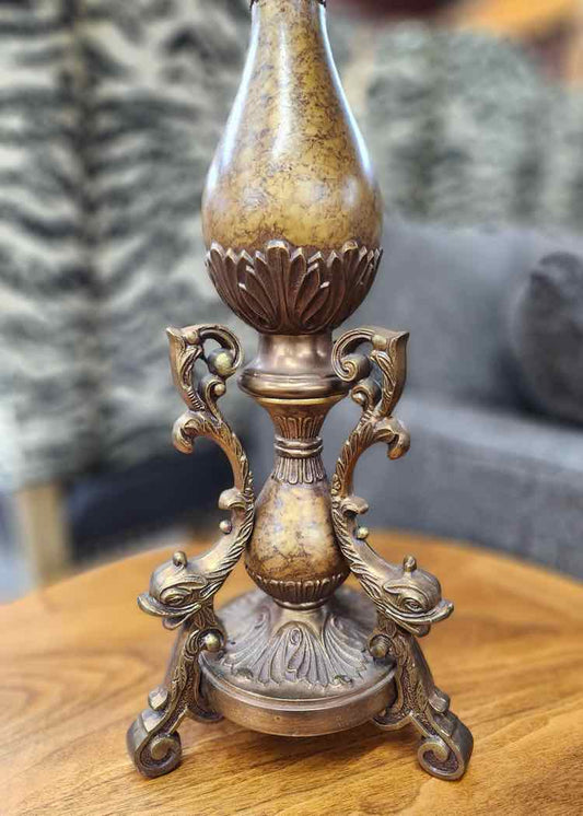 Tall Antique "Gold" Triple Koi Lamp
