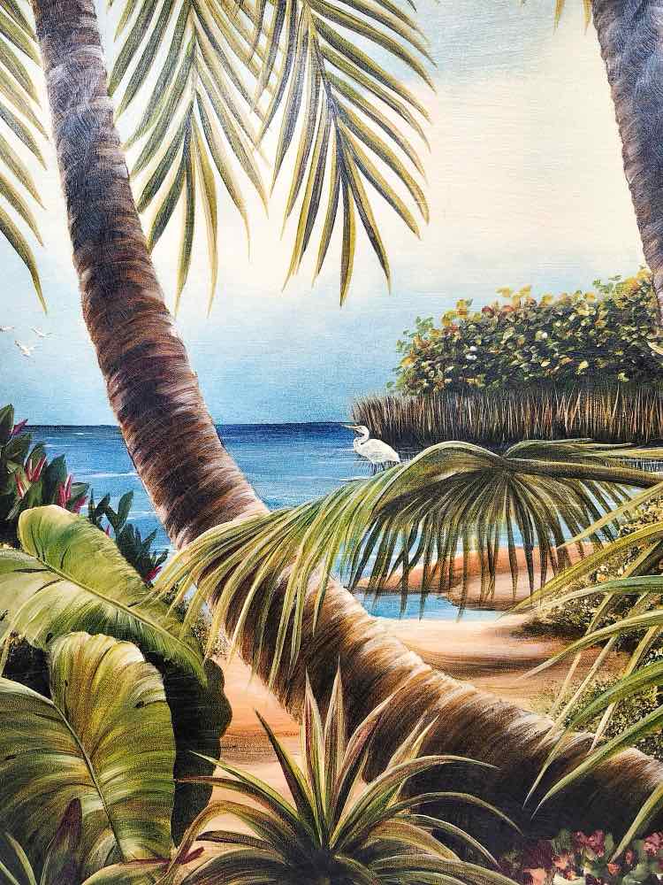 Tropical Lagoon Framed 'Giclee' by Lisa Sparlin