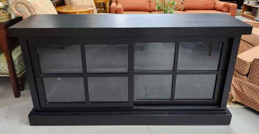Black Sliding Door Cabinet