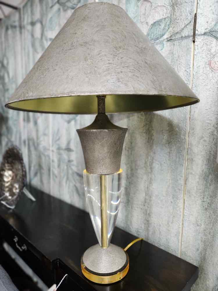 Pair of Acrylic Bronze/Gold Lamps