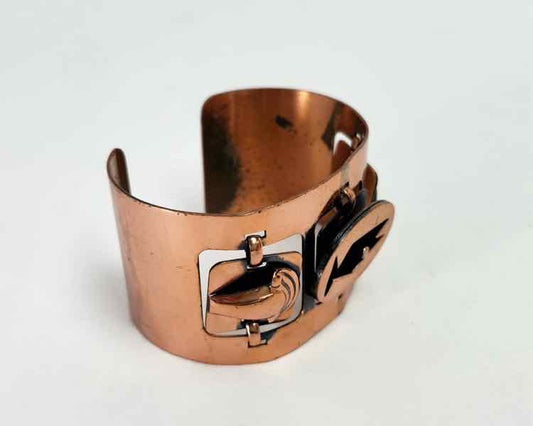 MCM Hand-wrought Movable Fish Copper Bracelet