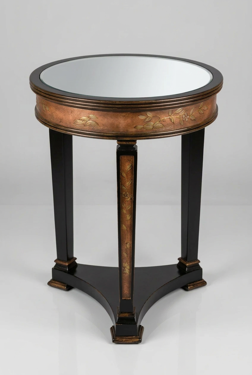 Round Hand Painted End Table