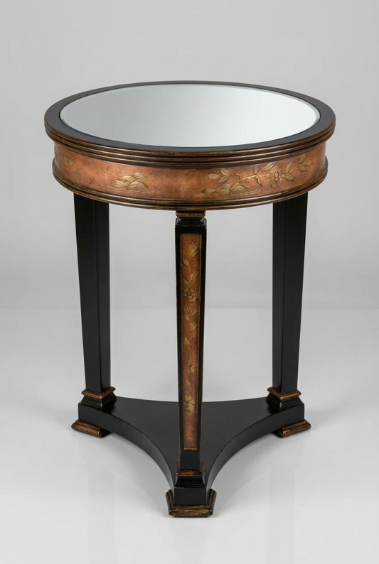 Round Hand Painted End Table