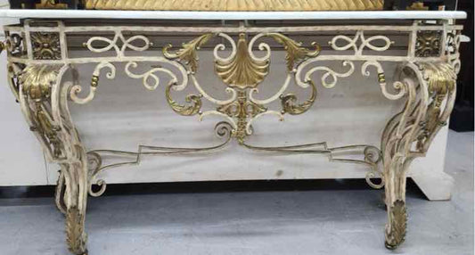 Marble Top w/Metal Base Entry Table