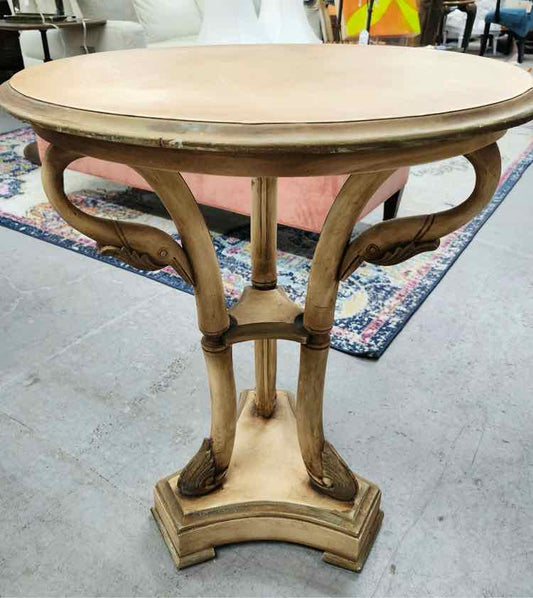 Round Swan Resin End Table