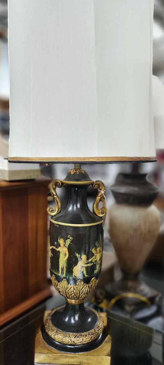 Black Cherub Lamp