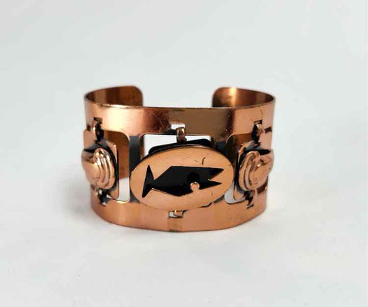 MCM Hand-wrought Movable Fish Copper Bracelet