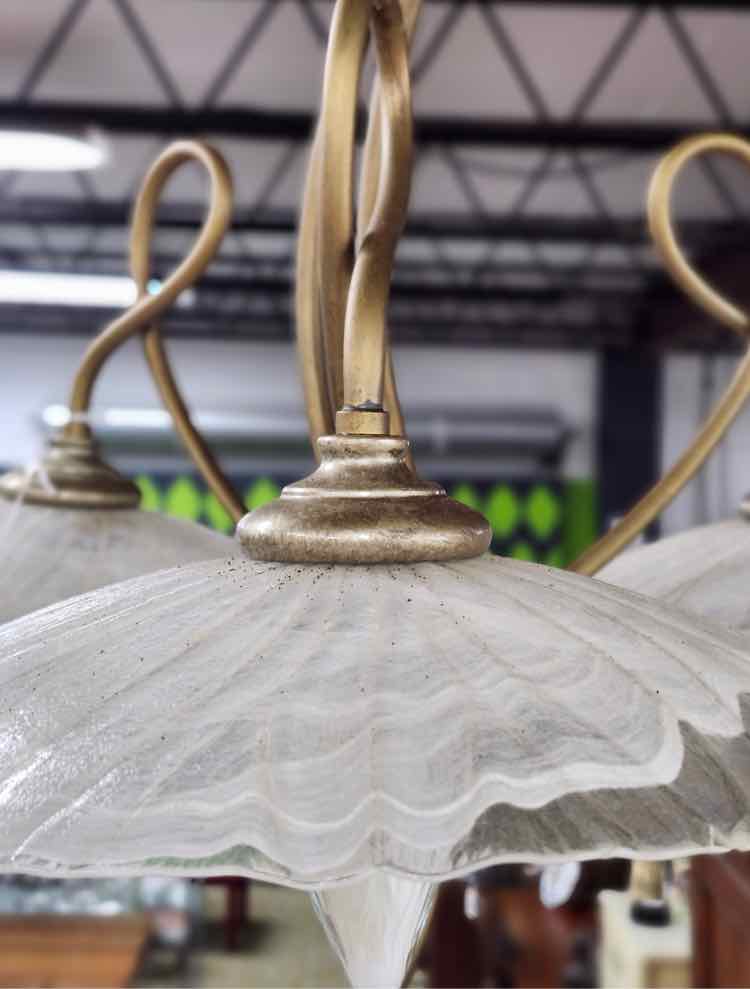 Vtg. "Deco" Style Murano Glass Chandelier