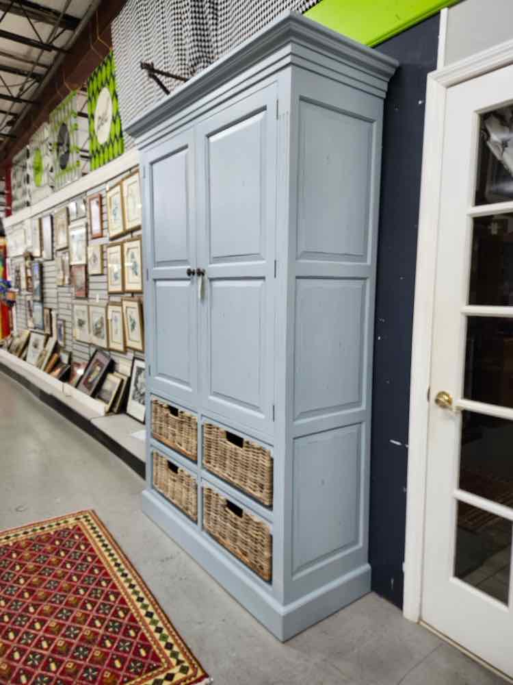 Sonoma Light Blue Storage Cabinet w/Basket Drawers