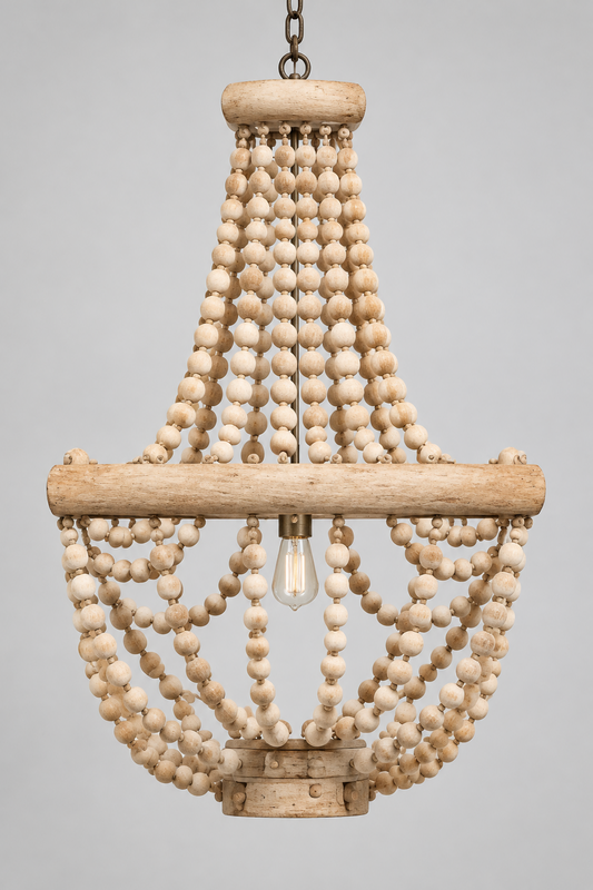 Quoizel Wood Bead Chandelier