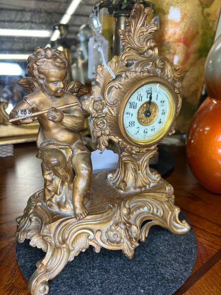 1800's French Rococo Bronze Mantel Clock