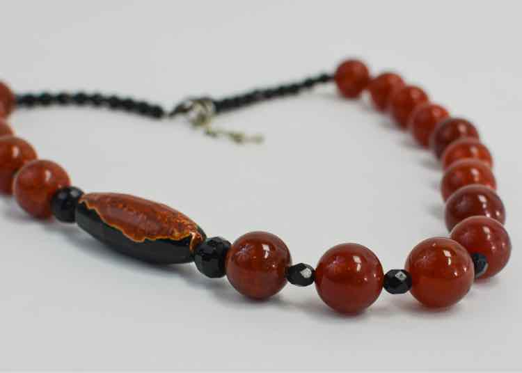 Red Quartz & Black Onyx Necklace