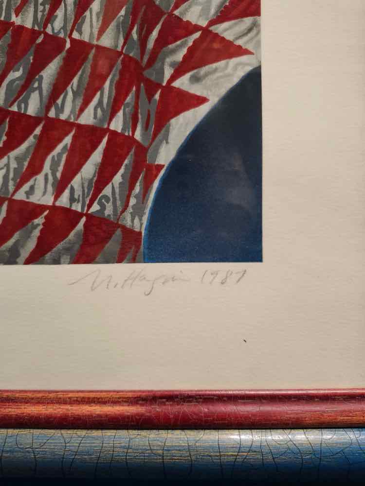 Red/White Quilt Serigraph N.Hagin Art