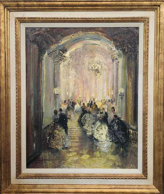 Art 'At the Ball' Oil Ludwig Gschosmann