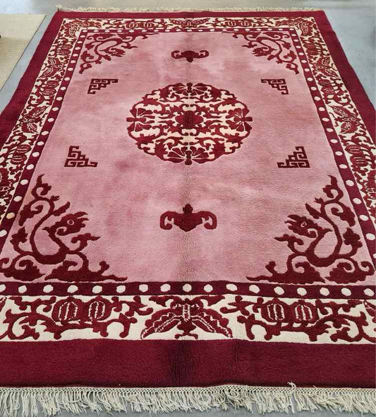 Pink/ Red/Beige Tibetan Rug