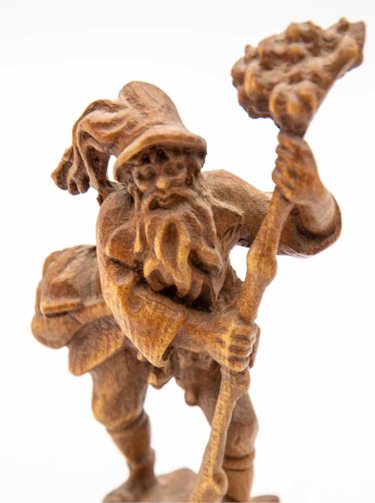 Vintage Chinese Fruit Wood Wizard