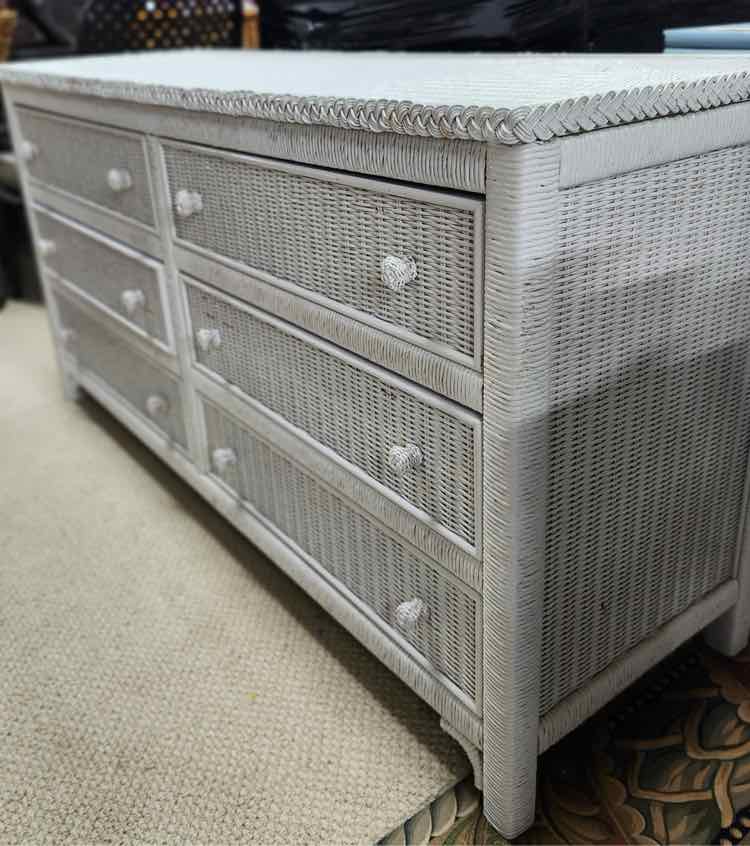 White Wicker Dresser