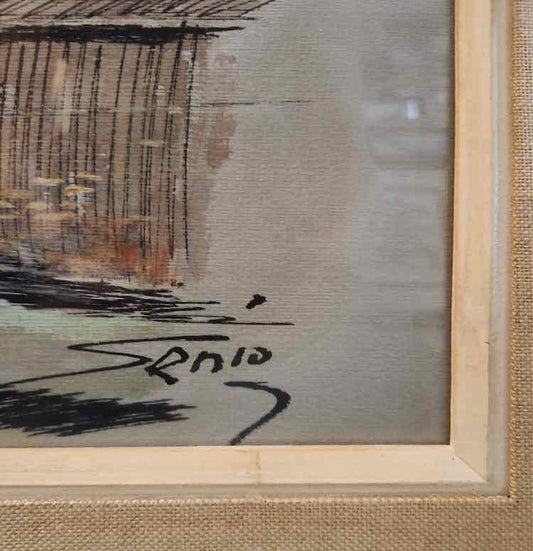 Art "Roman Countryside" Pastel & Ink