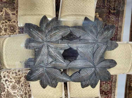 Glass Top Table w/ Palm Tree Base