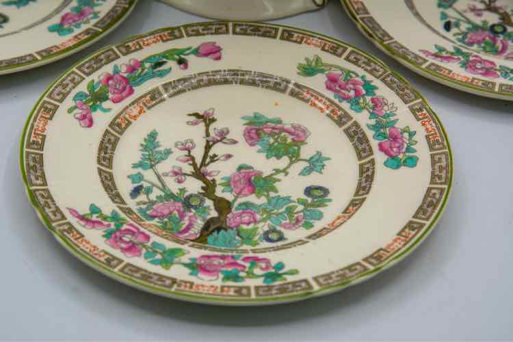 Stafforshire Teapot & 3 Plates