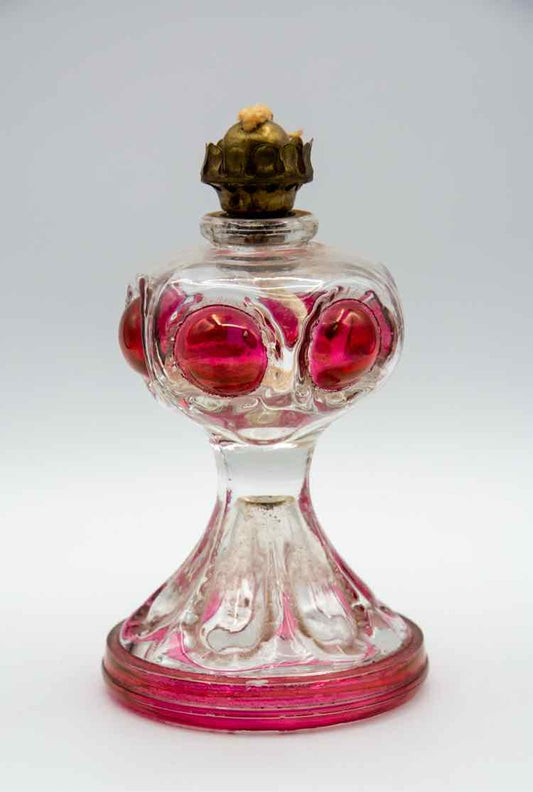 Mini Ruby Flash Glass Oil Lamp