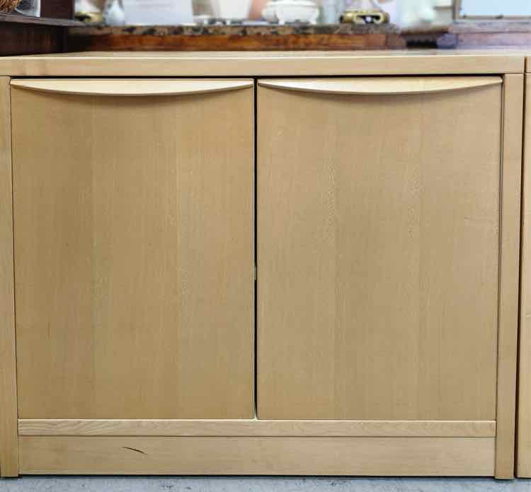 Pair of Blonde 2 Door Cabinets
