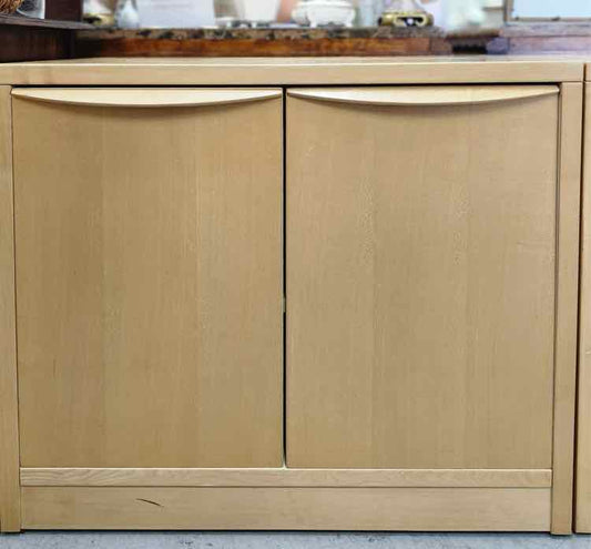 Pair of Blonde 2 Door Cabinets