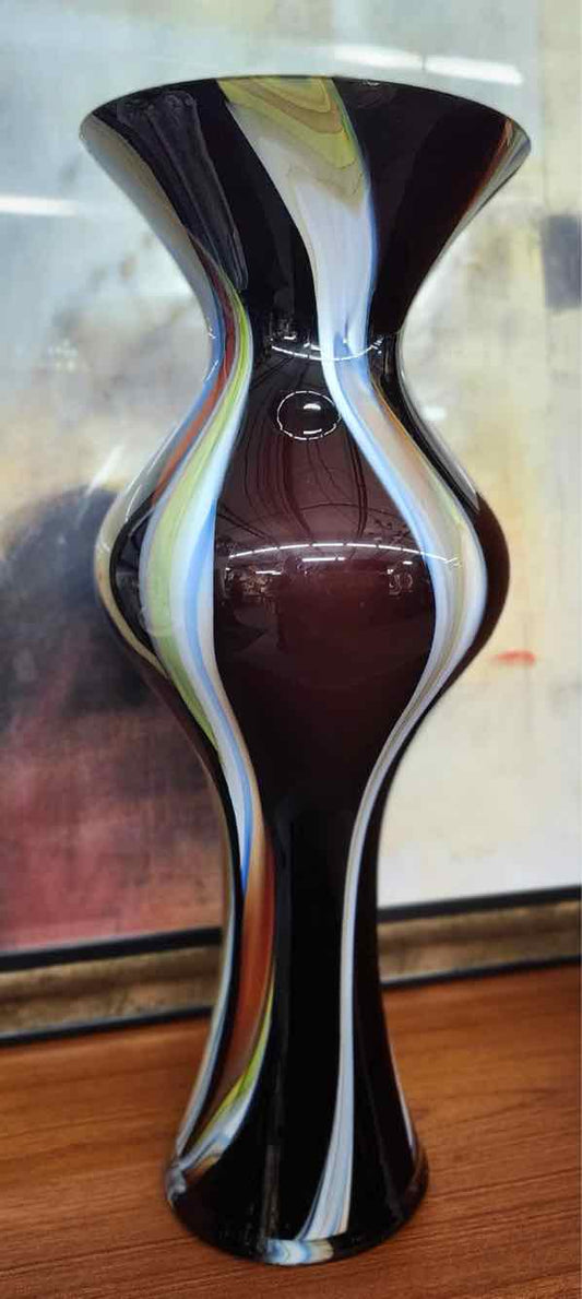26" Black &amp; Color Makora Vase