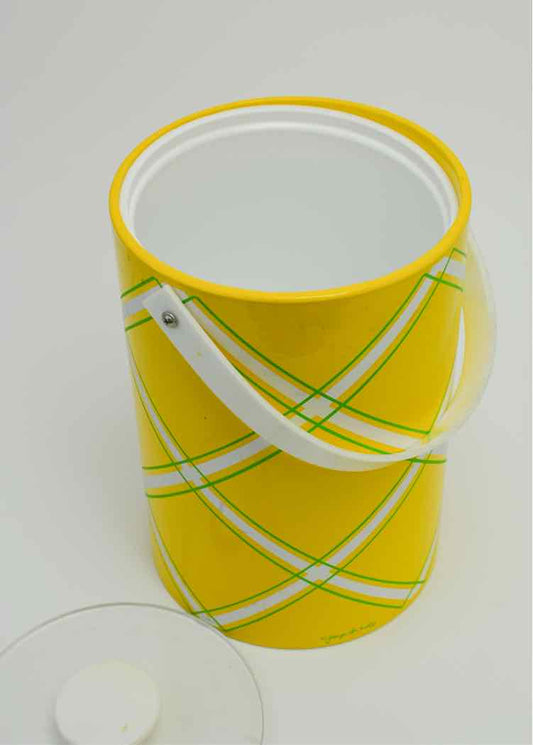 Yellow Retro Plaid Ice Bucket