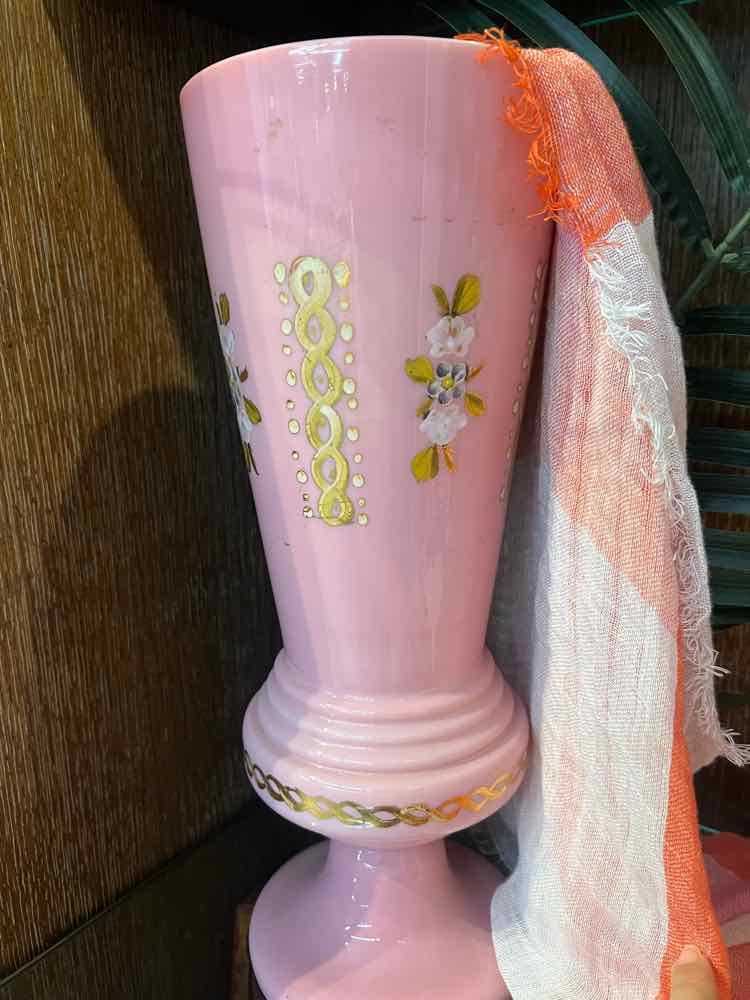 pink and gold vase