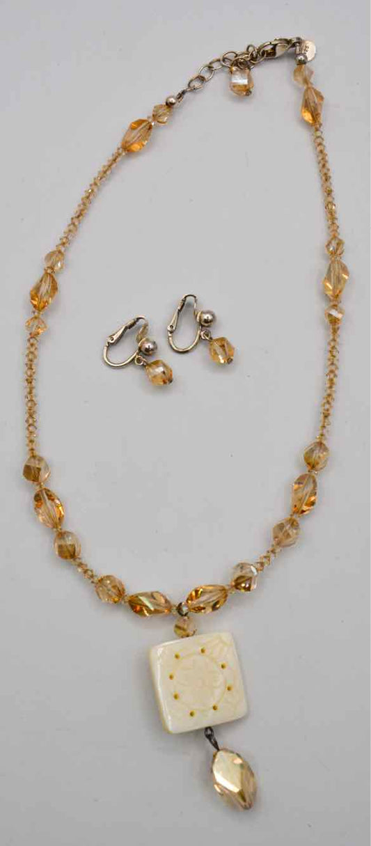 Emily Ray Crystal Bead/.925 Earrings/Necklace