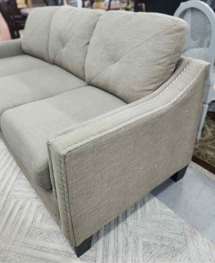 Tan Nailhead Sleeper Sofa