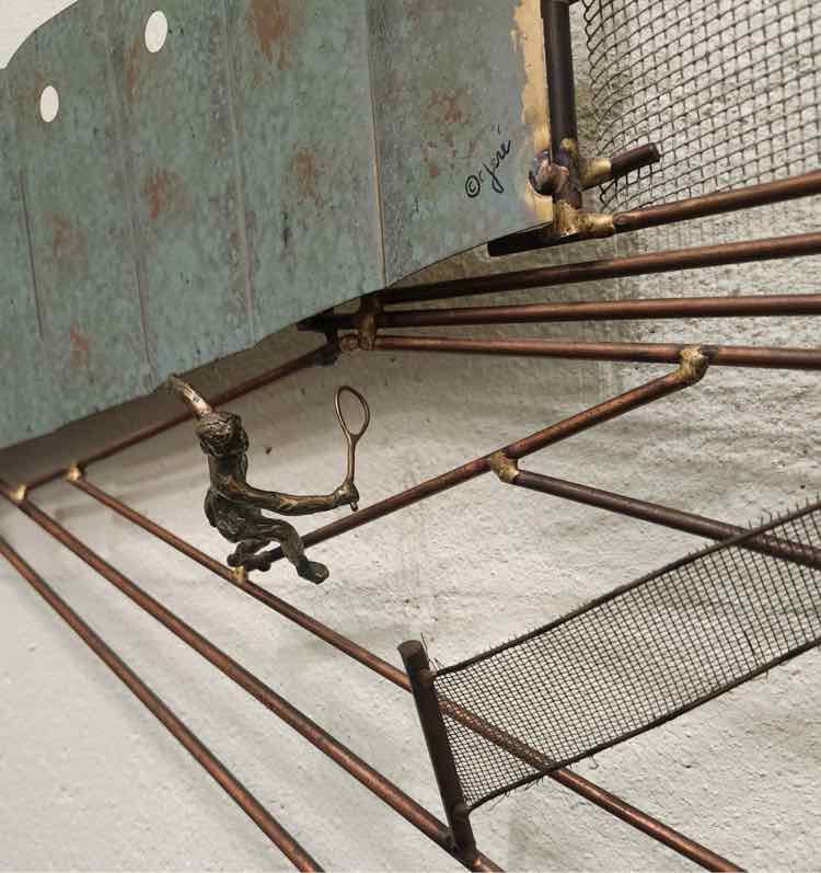 "Tennis Anyone" MCM Metal Wall Sculpture by Curtis Jere
