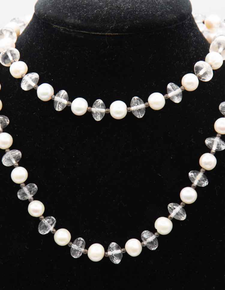 Vtg. Pearl & Crystal Necklace
