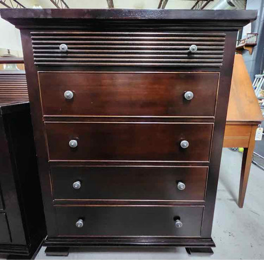 Linga Dark Brown 5 Drawer Tallboy Dresser