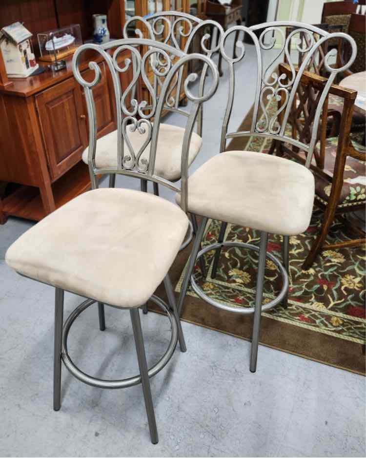 3 Silver Barstools