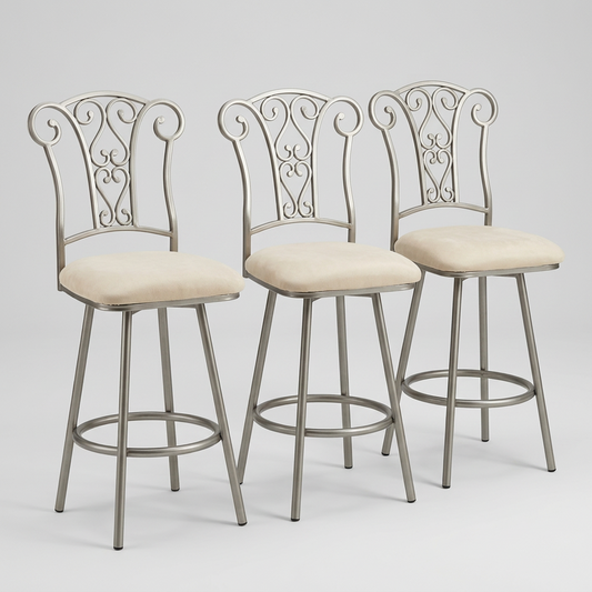 3 Silver Barstools