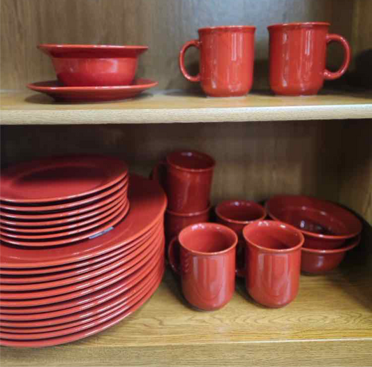 Pier One Candy Apple Red Dishware 30pcs
