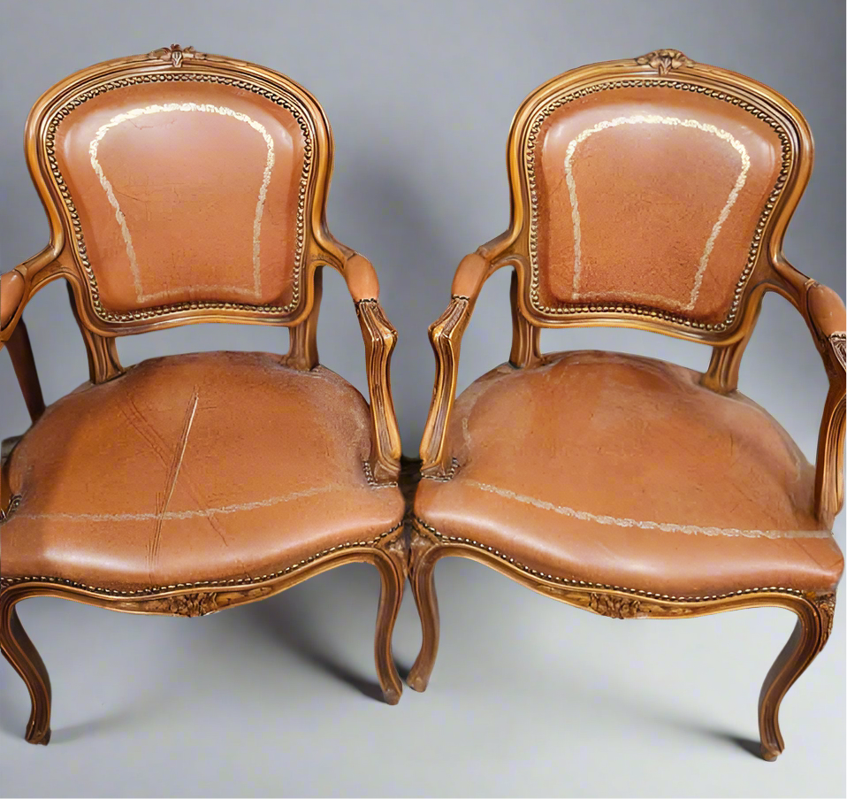 Pair of Leather Arm Chair