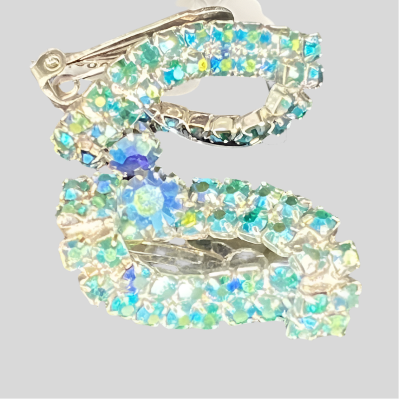 Blue Rhinestone Earrings