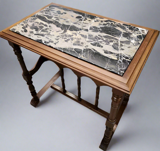 Antique Stone Top End Table