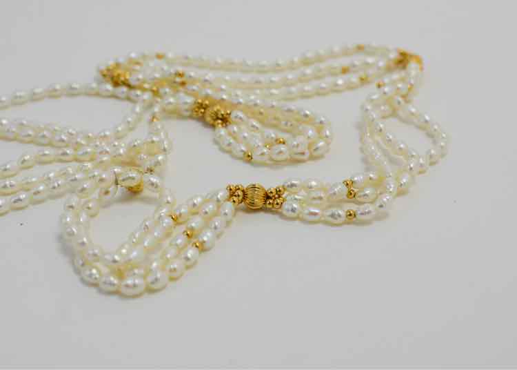 Necklace 14K YG Beads & Freshwater Pearls