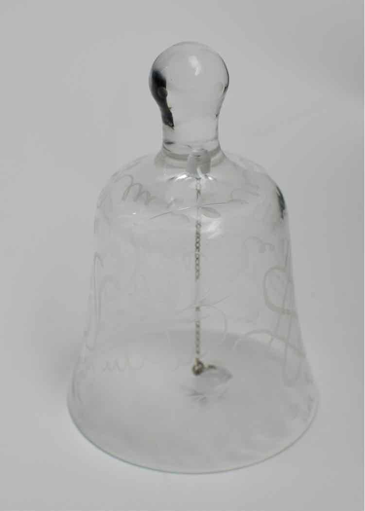 Tiffany&Co.Glass Etched Silver Bell