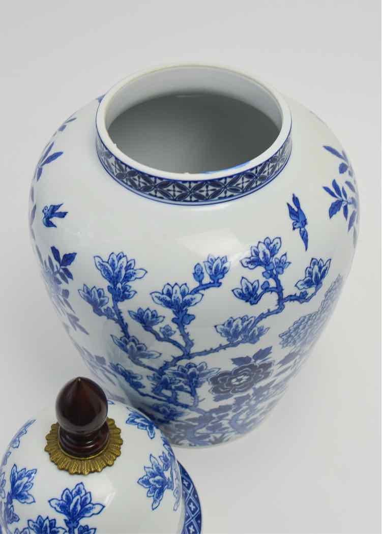 Blue & White Bombay Floral Ginger Jar