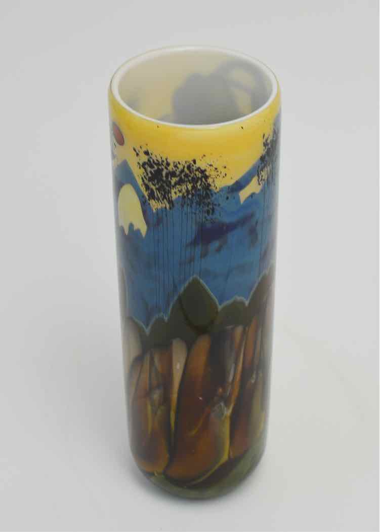 Signed Rich Miller Landscape Vase