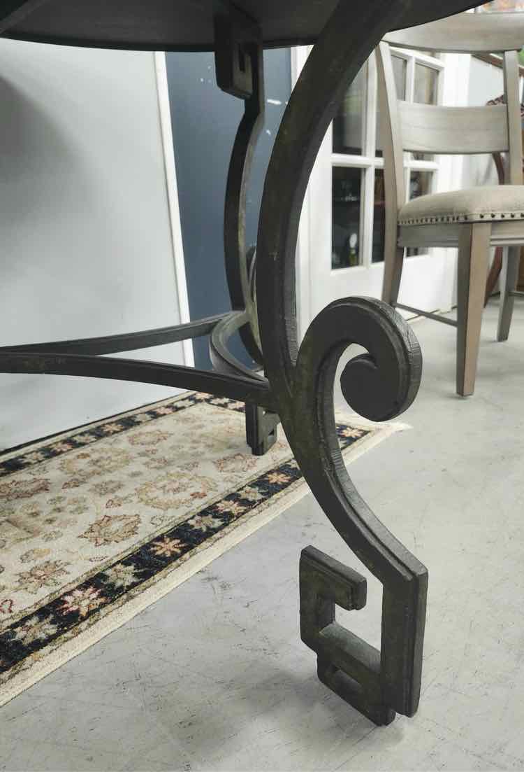 Mercury Glass Greek Key Metal Table