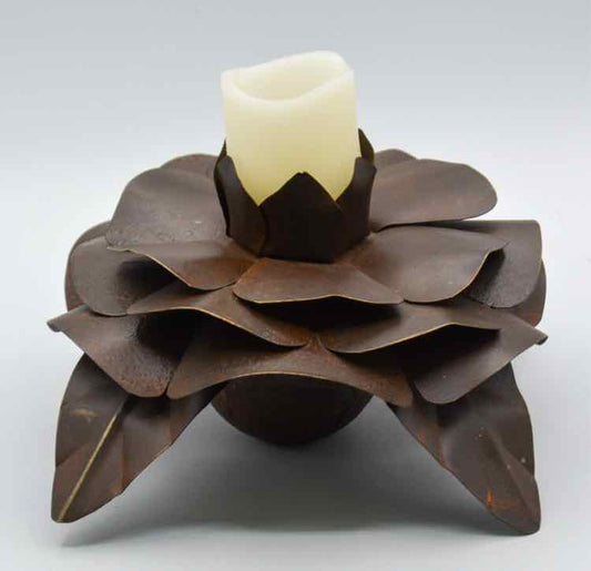 Jan Barboglio Forged Iron Lotus Candleholder