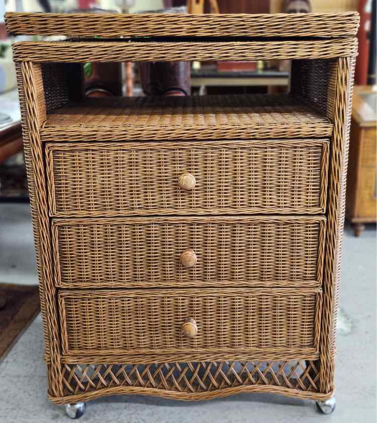 Wicker 3 Drawer T.V Cabinet
